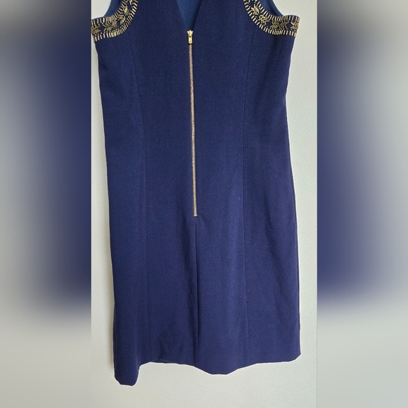 Lilly Pulitzer Navy Blue Largo Shift Beaded Dress Size 6 - Picture 8 of 11